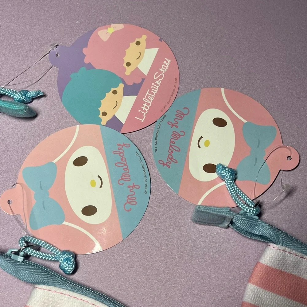 NWT Sanrio Set of 3 Pencil Pouches Little Twin Stars My Melody Kids Hello Kitty